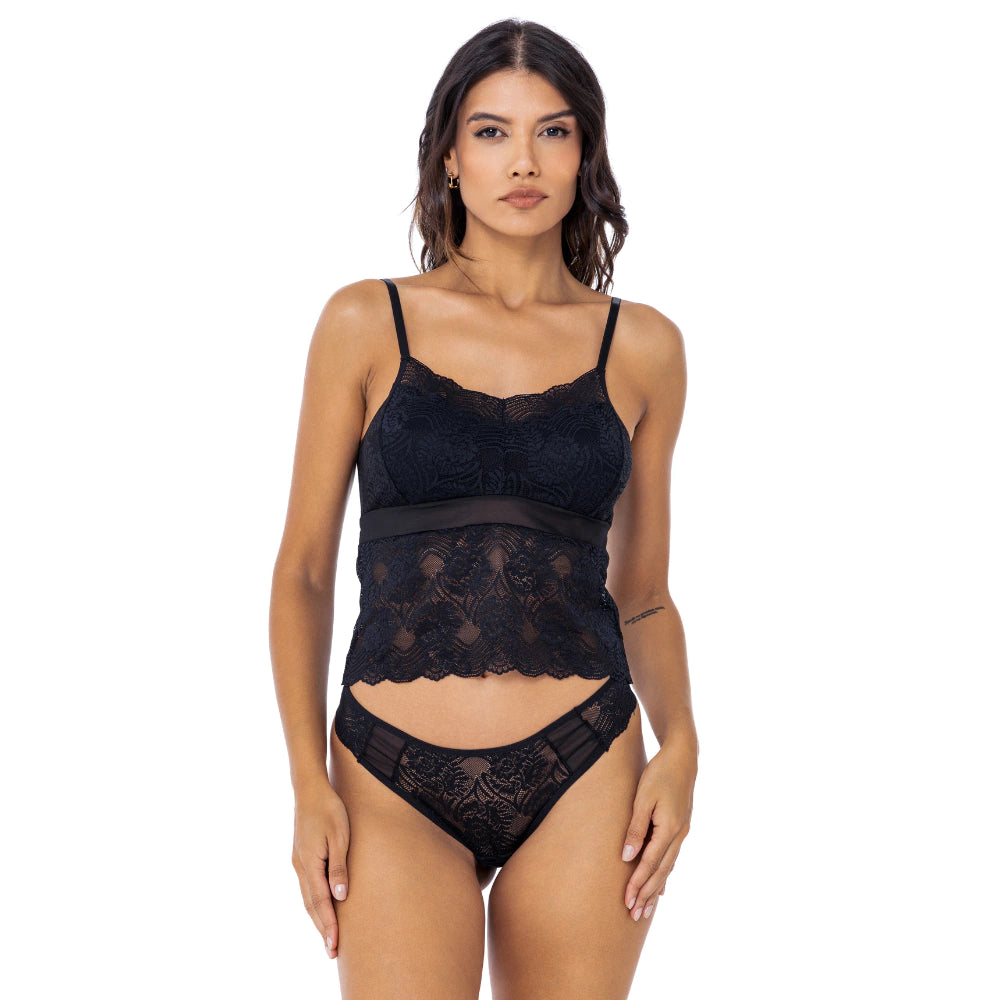 Camiseta Em Renda e Tule - Seduzi