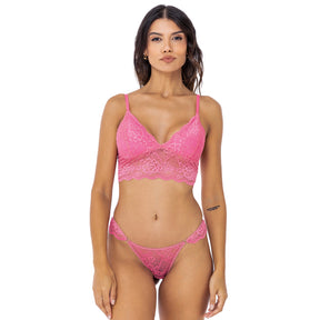 Conjunto Top em Renda e Calcinha Fio Dental - Seduzi